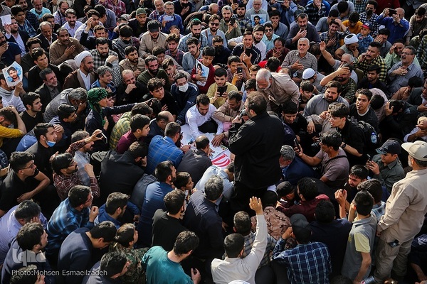 مراسم تشییع پیکر حمیدرضا الداغی، از شهدای مدافع امنیت و امر به معروف و نهی از منکر