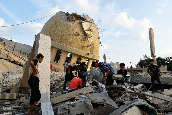 تخریب هفت مسجد غزه در بمباران صهیونیستها
