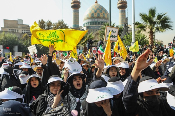 تجمع دانش‌آموزان تهرانی در حمایت از مردم مظلوم فلسطین