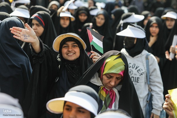 تجمع دانش‌آموزان تهرانی در حمایت از مردم مظلوم فلسطین