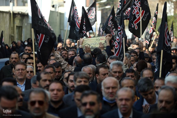 آیین تشییع و تدفین شهید گمنام در وزارت فرهنگ و ارشاد اسلامی