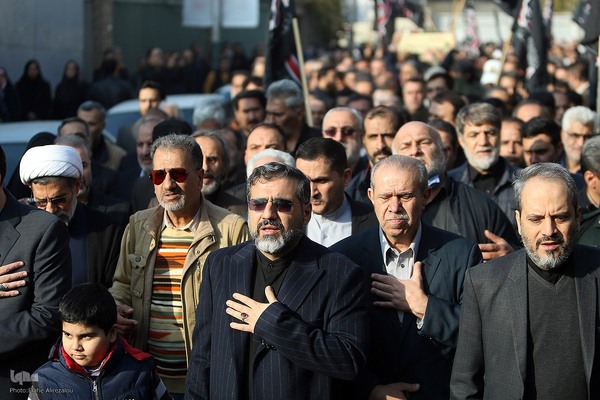 آیین تشییع و تدفین شهید گمنام در وزارت فرهنگ و ارشاد اسلامی