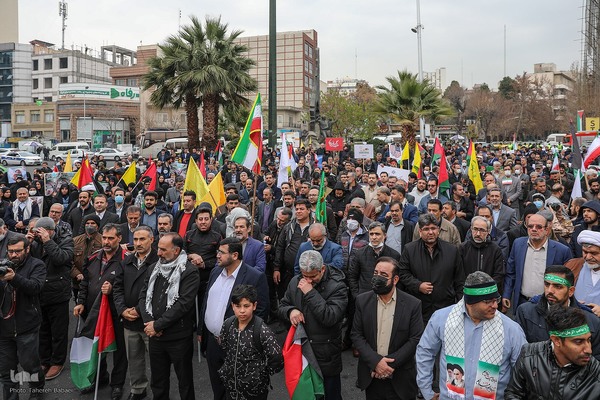 اجتماع کارمندان در حمایت از مردم مظلوم فلسطین