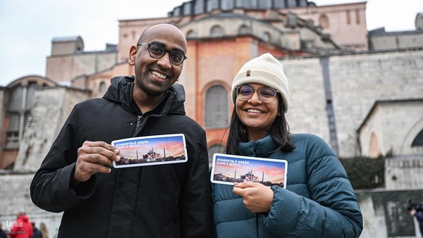 بازدید گردشگران از مسجد ایاصوفیه ترکیه