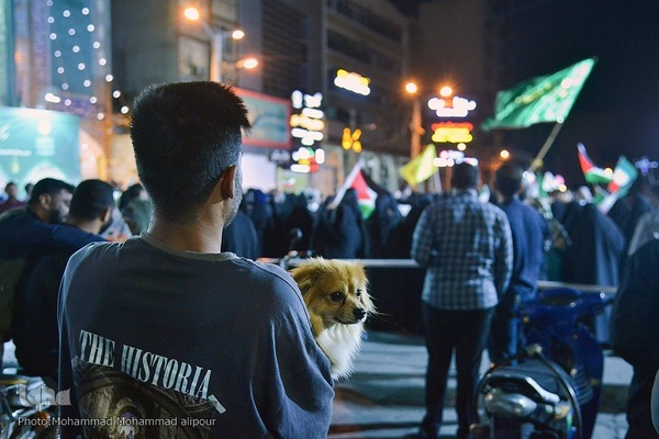 حمایت مردم اهواز از حمله موشکی و پهپادی به رژیم صهیونیستی