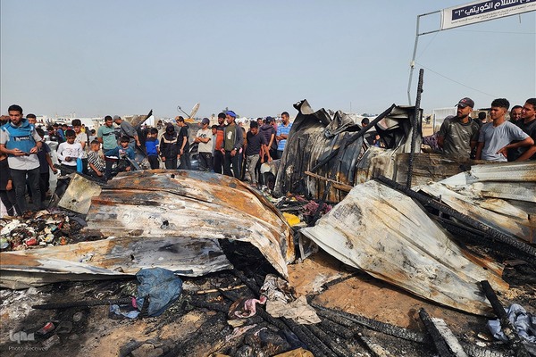 بمباران اردوگاه آوارگان در رفح توسط رژیم صهیونیستی