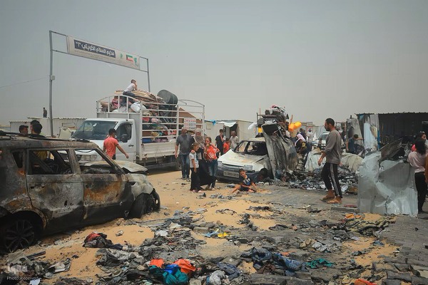 بمباران اردوگاه آوارگان در رفح توسط رژیم صهیونیستی