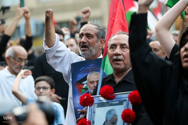 تجمع مردم پایتخت در پی ترور اسماعیل هنیه