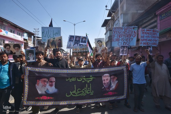 تجمع مردم کشمیر در محکومیت ترور نصرالله