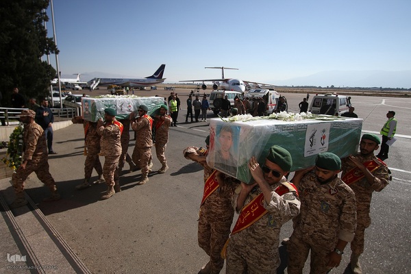 مراسم استقبال از پیکر مطهر ۳ پاسدار شهید تیپ ۳۳ المهدی(عج) در شیراز