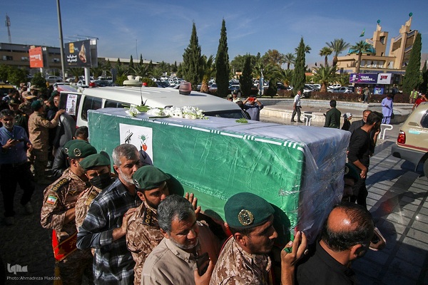 مراسم استقبال از پیکر مطهر ۳ پاسدار شهید تیپ ۳۳ المهدی(عج) در شیراز