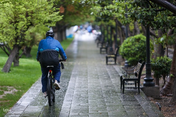 ترنم باران بهاری بر چهره شهر