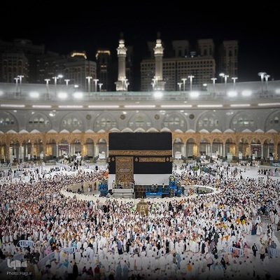 پرده خانه خدا بالا کشیده شد