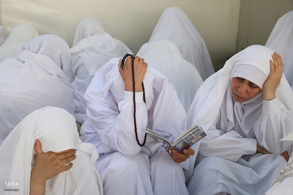 دعای عرفه زائران ایرانی در صحرای عرفات