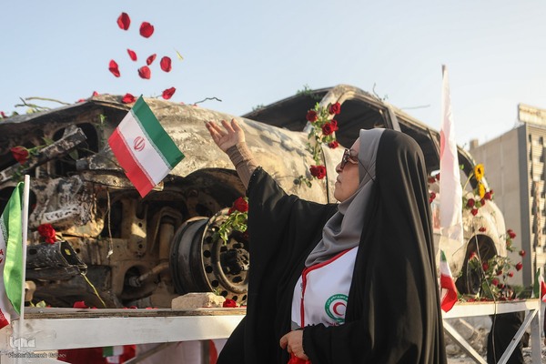 گلباران آمبولانس هدف‌قرارگرفته شده توسط رژیم صهیونیستی در میدان هفت‌تیر