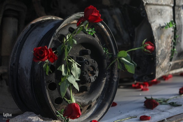 گلباران آمبولانس هدف‌قرارگرفته شده توسط رژیم صهیونیستی در میدان هفت‌تیر