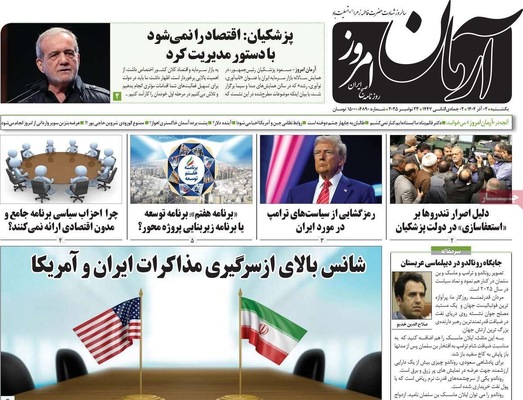 صفحه نخست روزنامه‌های یکشنبه ۲ آذر ۱۴۰۴