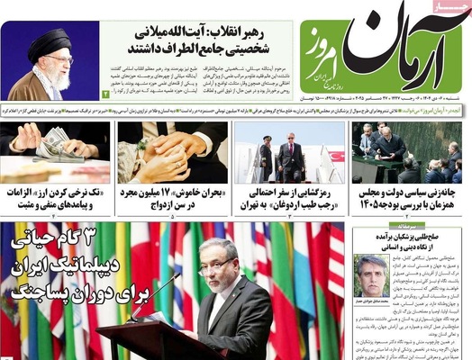 صفحه نخست روزنامه‌های ‌شنبه ۶ دی ۱۴۰۴