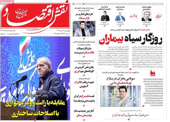صفحات نخست روزنامه‌های ‌چهارشنبه ۱۷ دی ۱۴۰۴