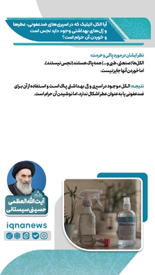 حکم الکل موجود در اسپری‌های ضدعفونی و عطرها