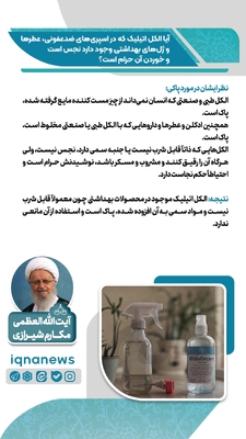 حکم الکل موجود در اسپری‌های ضدعفونی و عطرها