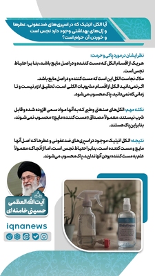 حکم الکل موجود در اسپری‌های ضدعفونی و عطرها