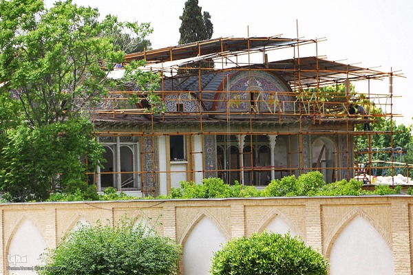 روند مرمت باغ ارم شیراز