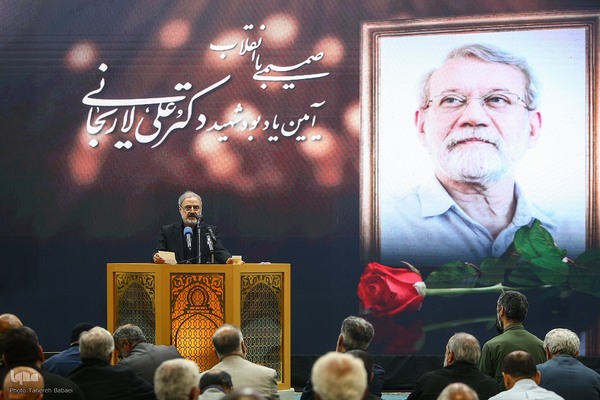 مراسم یادبود شهید دکتر علی لاریجانی در مسجد بلال رسانه ملی