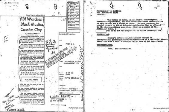 Mohamed Ali &eacute;tait surveill&eacute; par le FBI