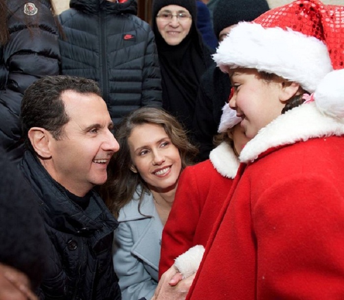 Noël en Syrie: le pr&eacute;sident syrien et son &eacute;pouse visitent le couvent de Saïdnaya+photos