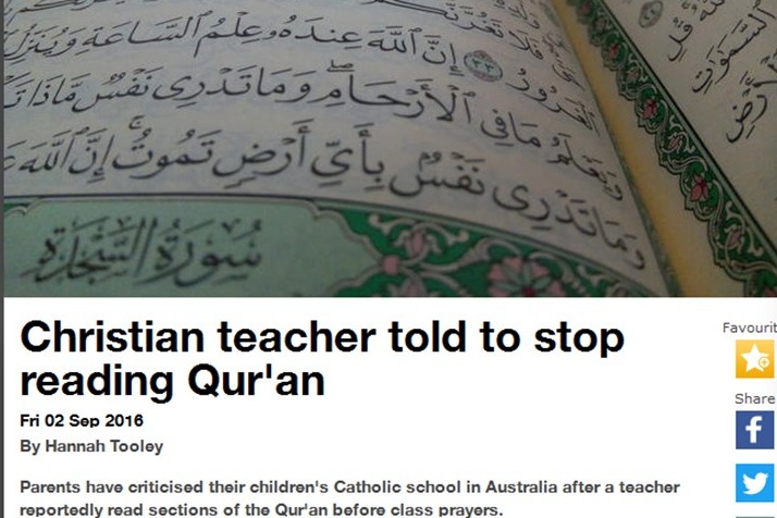 Un directeur d’école chrétienne encourage la lecture du Coran