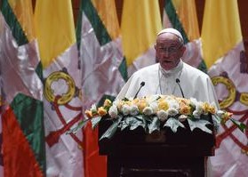 Birmanie: le pape appellee à l’unit&eacute; sans parler des Rohingyas