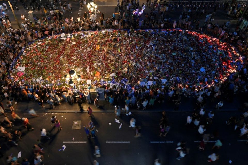 Manifestation contre le terrorisme à Barcelone