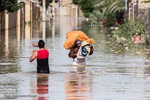 Inondations dans le village Sayyed Abbas à Suse au Sud-ouest de l'Iran
