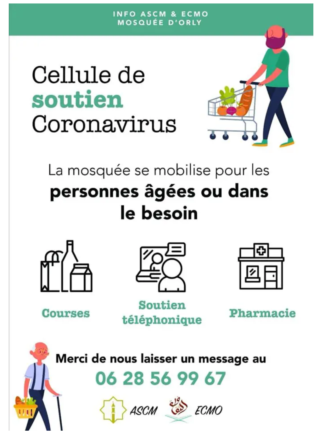 Coronavirus : la mosquée d’Orly offre son soutien aux personnes vulnérables