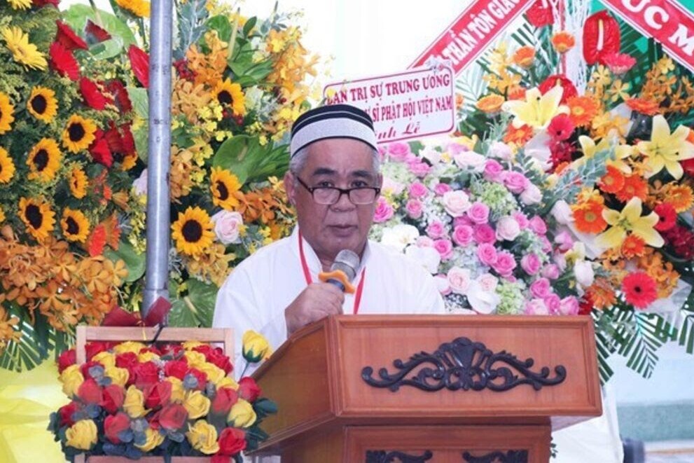 Ly Du So, chef du Conseil représentatif de la communauté musulmane de Hô Chi Minh-Ville, s'exprime lors de la cérémonie.