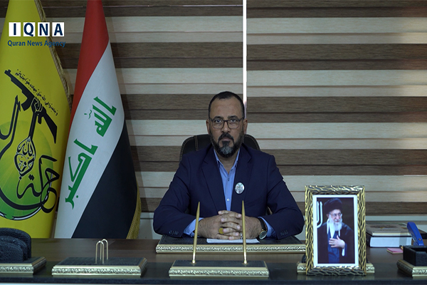Nasr al-Shammari, porte-parole du Mouvement de résistance islamique al-Nujaba Nasr al-Shammari, porte-parole du Mouvement de résistance islamique al-Nujaba