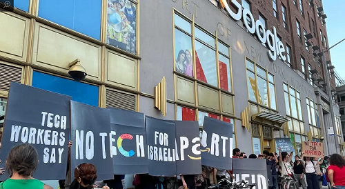 Etats-Unis : protestations contre Google et Amazon pour des livraisons de services à l'apartheid israélien