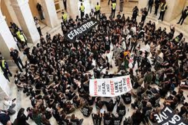 Les manifestants pro-palestiniens occupent le congrès américain
