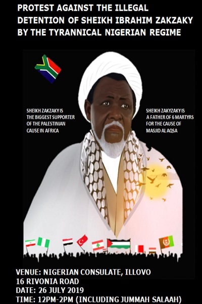 Jerin Gwano A Afrika Ta Kudu Domin Neman Sakin Sheikh Zakzaky