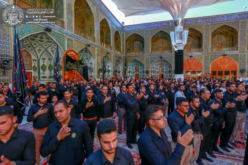 इमाम Baqir (अ.स) की शहादत की सालगिरह पर इमाम अली के पवित्र रौज़े में शोक समारोह