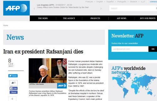 Refleksi Meninggalnya Ayatullah Hashemi Rafsanjani di Pelbagai Media Dunia