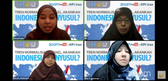 Suarakan Penolakan Normalisasi dengan Israel, Fathimiah-HPI Iran Gelar Webinar