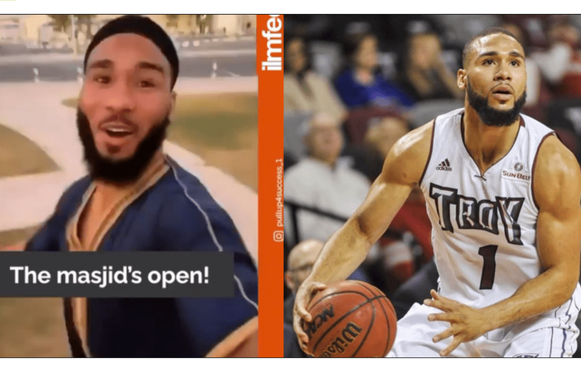 La gioia di un giocatore di basket musulmano all'annuncio della riapertura della sua moschea