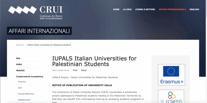 Borse di studio per studenti palestinesi: anche UniBg tra i 35 atenei aderenti al progetto nazionale CRUI