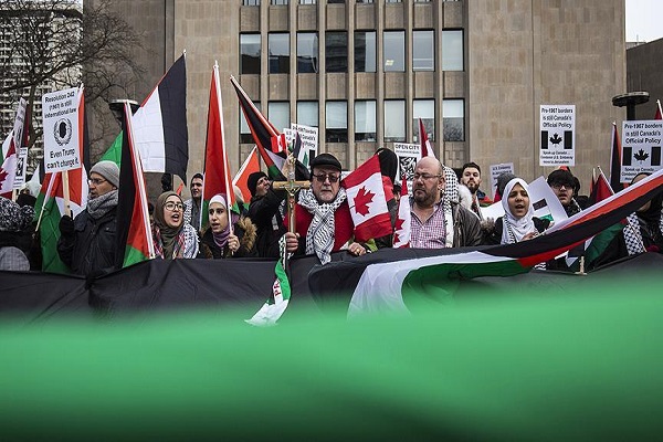 Kanada'da ABD'nin Kudüs kararı protesto edildi Kanada'da ABD'nin Kudüs kararı protesto edildi