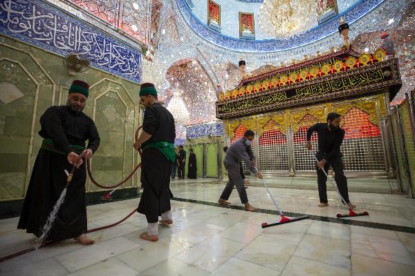 Hz Abbas (a.s) Türbesi gülsuyu ile yıkandı