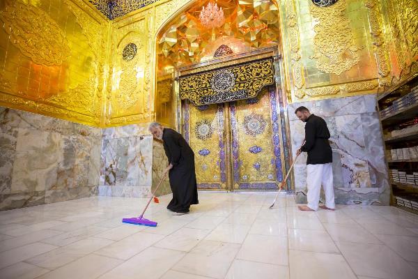 Hz Abbas (a.s) Türbesi gülsuyu ile yıkandı
