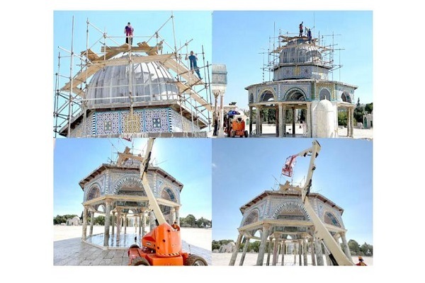 Mescid-i Aksa’da Silsile kubbesinin yeniden inşası süreci devam ediyor | fotoğraf
