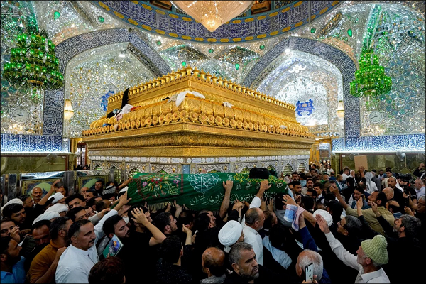 Ayetullah Hersan'ın Necef'teki cenaze töreninden görüntüler